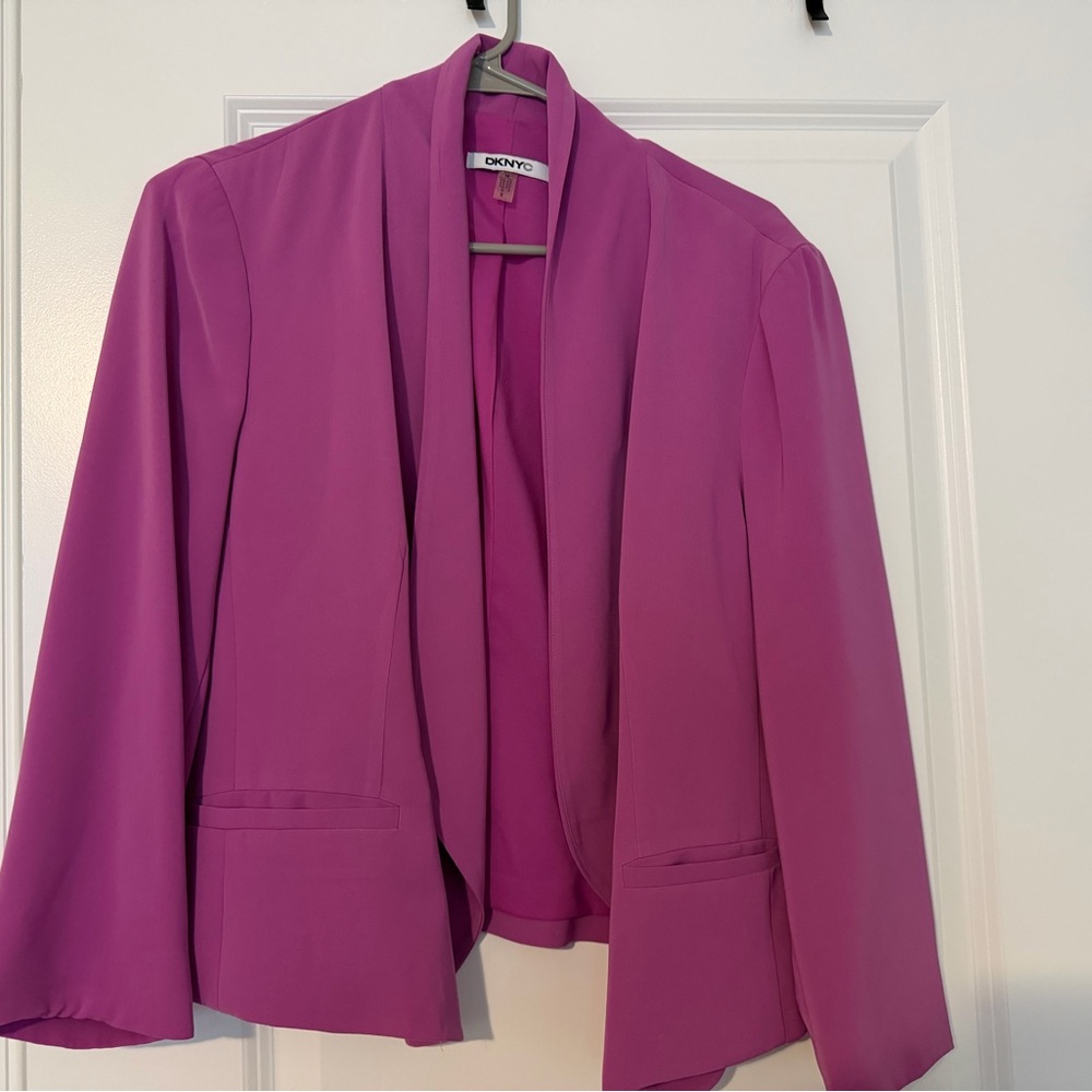 DKNYC Fuchsia Open-Front Blazer